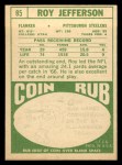 1968 Topps #85 Roy Jefferson Back Thumbnail