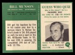1966 Philadelphia #101 Bill Munson Back Thumbnail