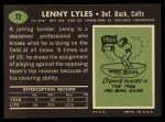 1969 Topps #72 Lenny Lyles Back Thumbnail