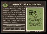 1969 Topps #72 Lenny Lyles Back Thumbnail