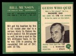 1966 Philadelphia #101 Bill Munson Back Thumbnail