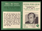 1966 Philadelphia #101 Bill Munson Back Thumbnail