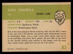 1961 Fleer #83 Gail Cogdill Back Thumbnail