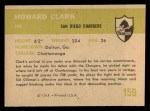 1961 Fleer #159 Howard Clark Back Thumbnail