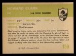 1961 Fleer #159 Howard Clark Back Thumbnail