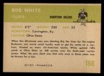 1961 Fleer #168 Bob White Back Thumbnail