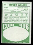1968 Topps #54 Bobby Walden Back Thumbnail