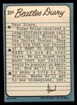 1964 Topps Beatles Diary #31 A Paul McCartney Back Thumbnail