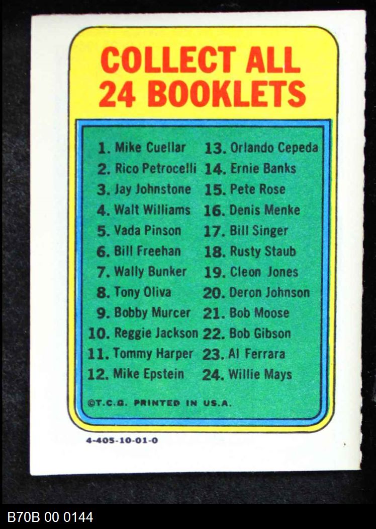 1970 Topps Baseball Booklets Complete Set 7 - NM 6667273 | eBay