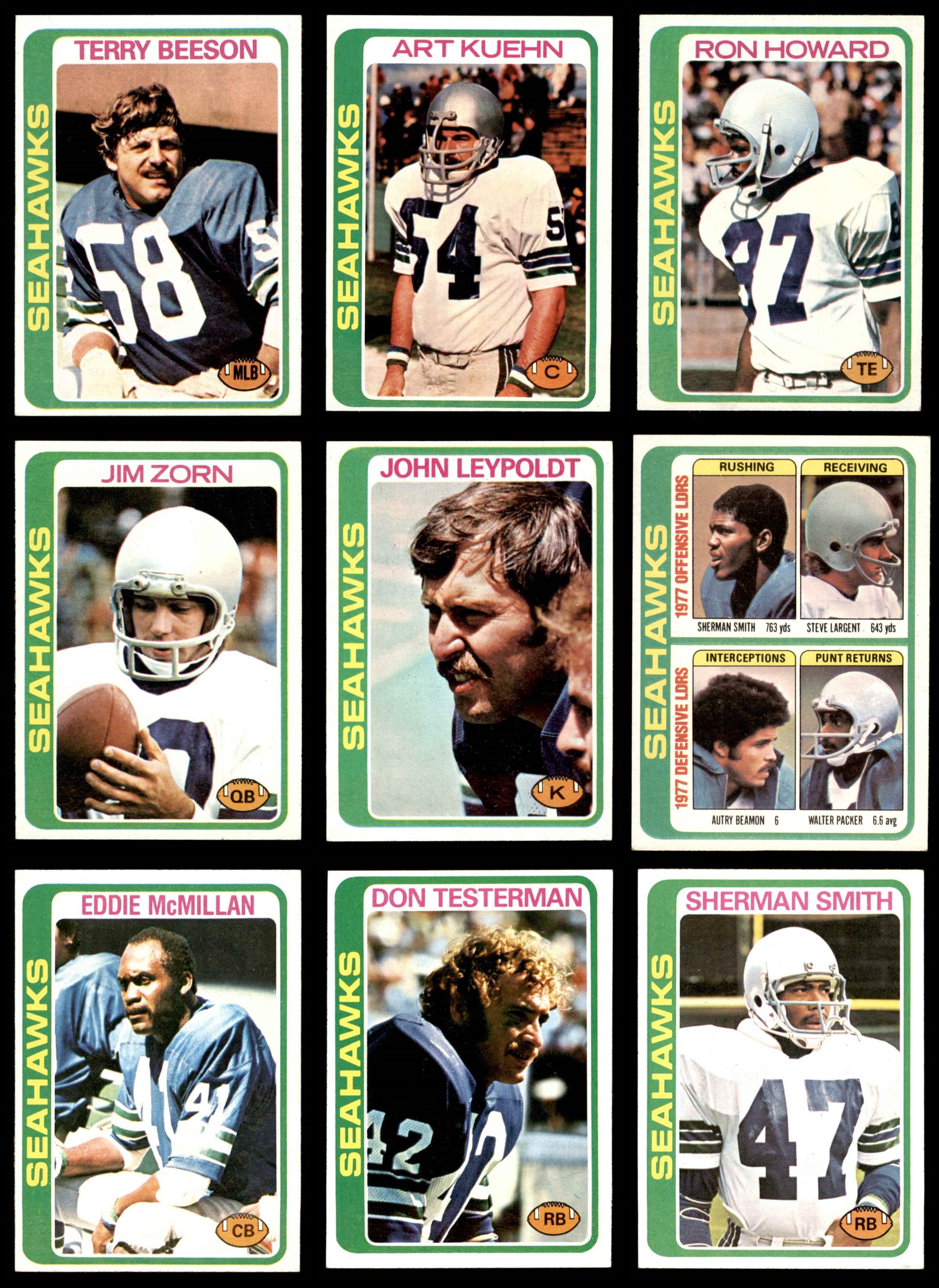 1978 Topps Seattle Seahawks Team Set 7 - NM | eBay