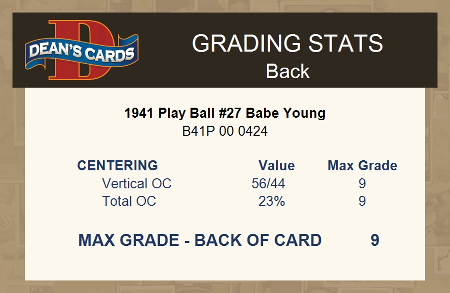 1941 Play Ball #27 Babe Young Giants 2 - GOOD - Picture 9 of 9