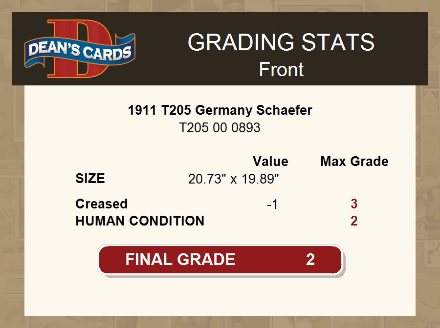 1911 T205 Germany Schaefer Senators 2 - GOOD - Picture 4 of 5