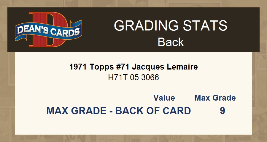 1971 Topps #71 Jacques Lemaire Canadiens HOF 6.5 - EX/MT+ - Picture 5 of 5