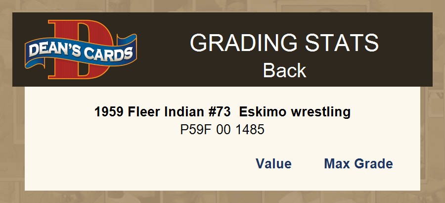 1959 Fleer Indian #73 Eskimo wrestling 6 - EX/MT - Picture 9 of 9