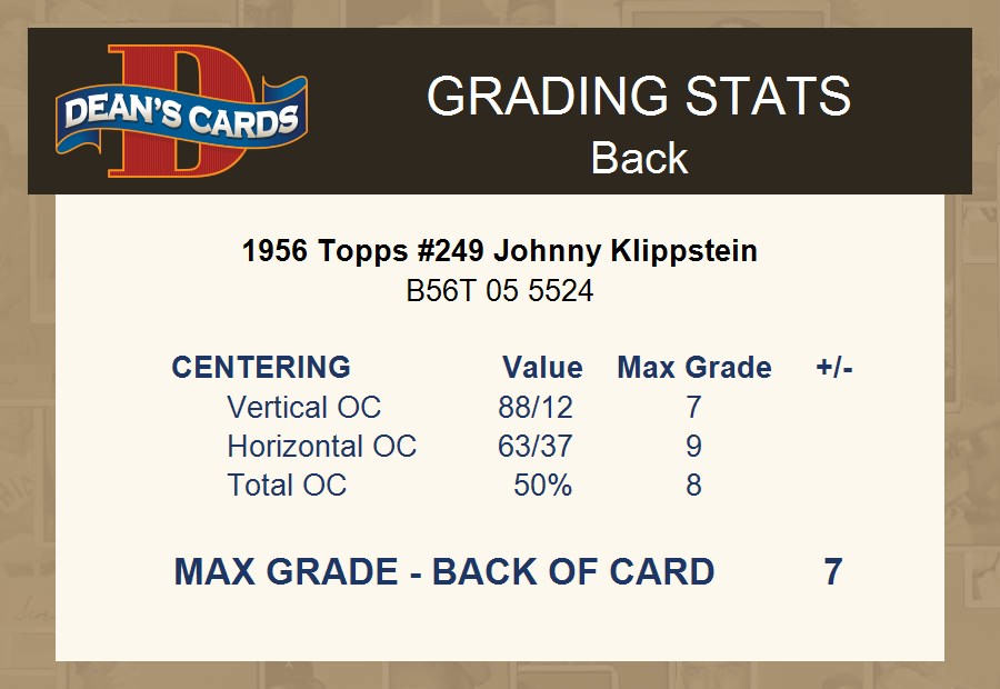 1956 Topps #249 Johnny Klippstein Reds AUTHENTIC