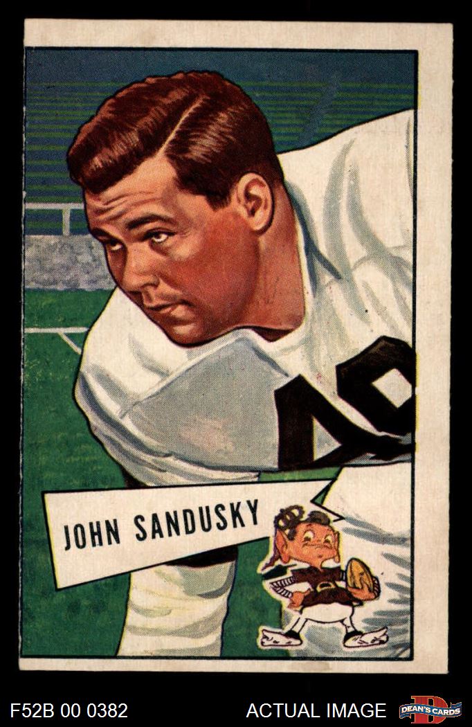 1952 Bowman Large #50 John Sandusky Browns-FB Villanova 2 - GOOD