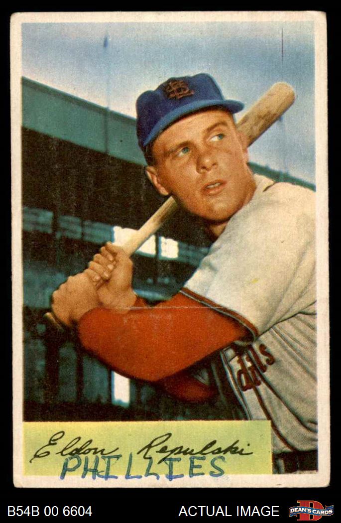 1954 Bowman #46 Rip Repulski Cardinals 1 - POOR - Picture 6 of 9