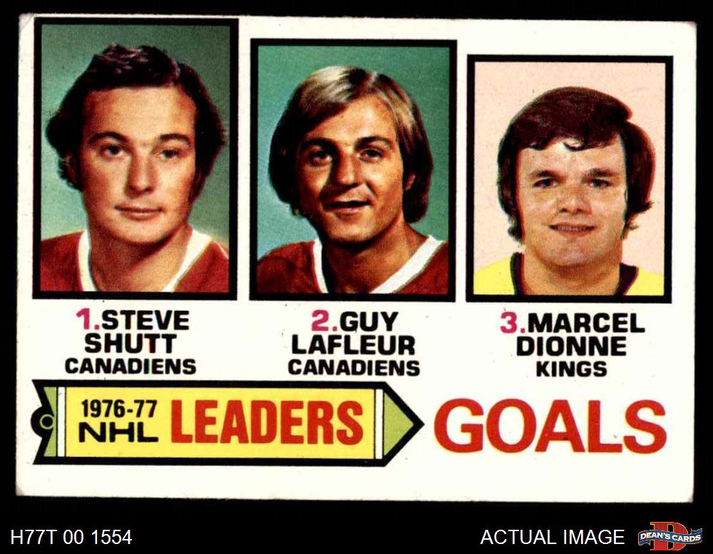 1977 Topps #1 Steve Shutt NHL Goals Leaders 2 - GOOD