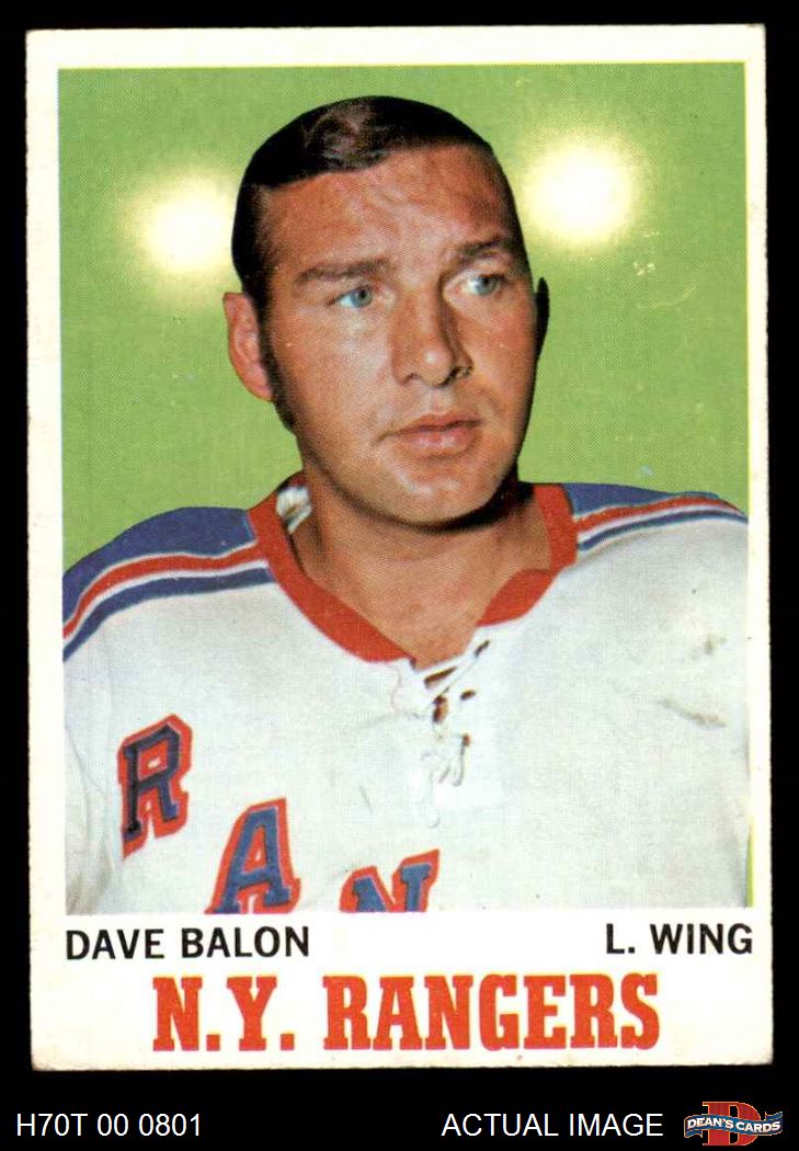 1970 Topps #61 Dave Balon Rangers-Hockey 4 - VG/EX