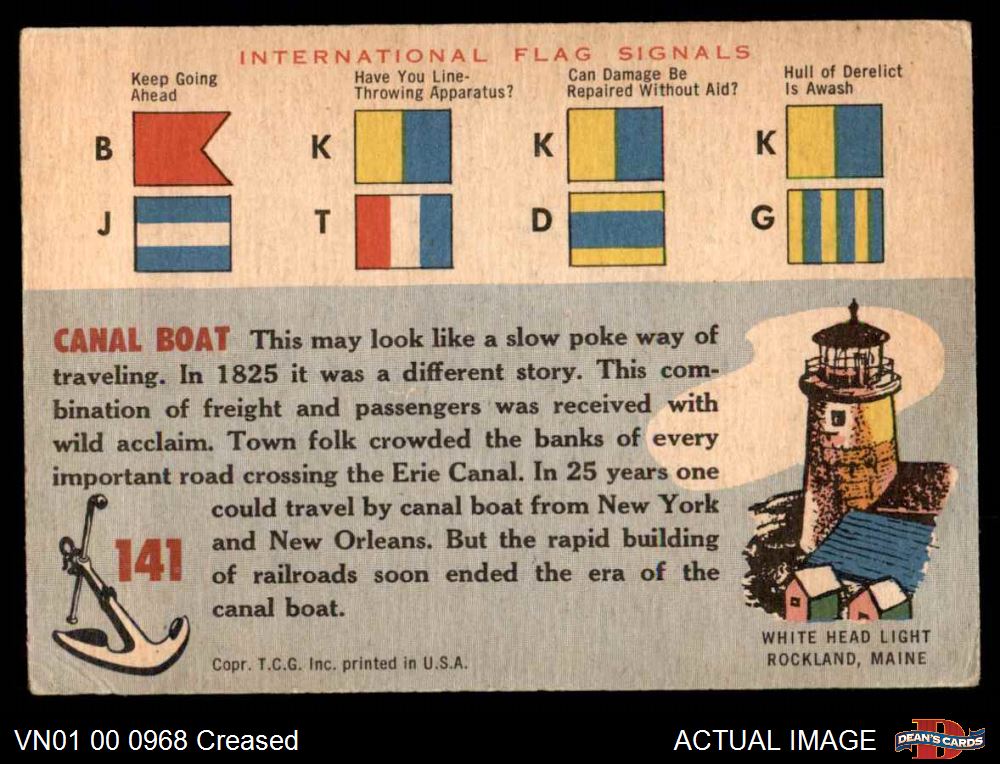 1955 Topps Rails & Sails #141 Canal Boat 2 - GOOD - Picture 3 of 9