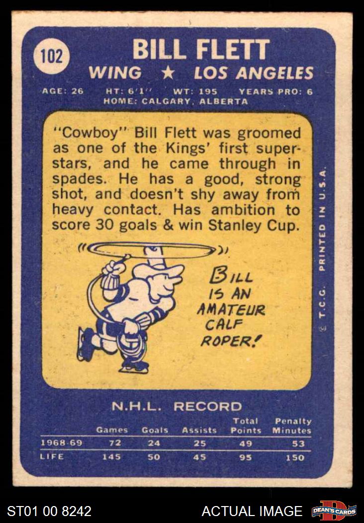 1969 Topps #102 Bill Flett Kings-Hockey 4 - VG/EX