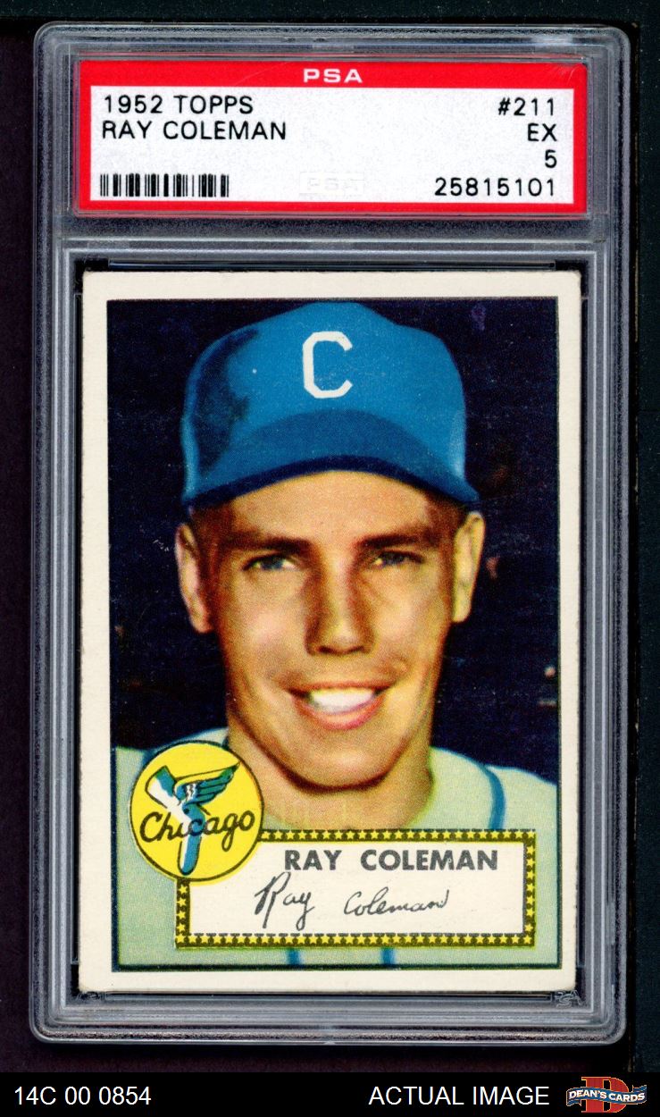 1952 Topps #211 Ray Coleman White Sox PSA 5 - EX - Picture 2 of 3