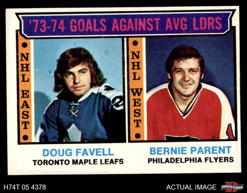 1974 Topps #4 Doug Favell Goals Against Leaders Maple Leafs / Flyes 4 - VG/EX