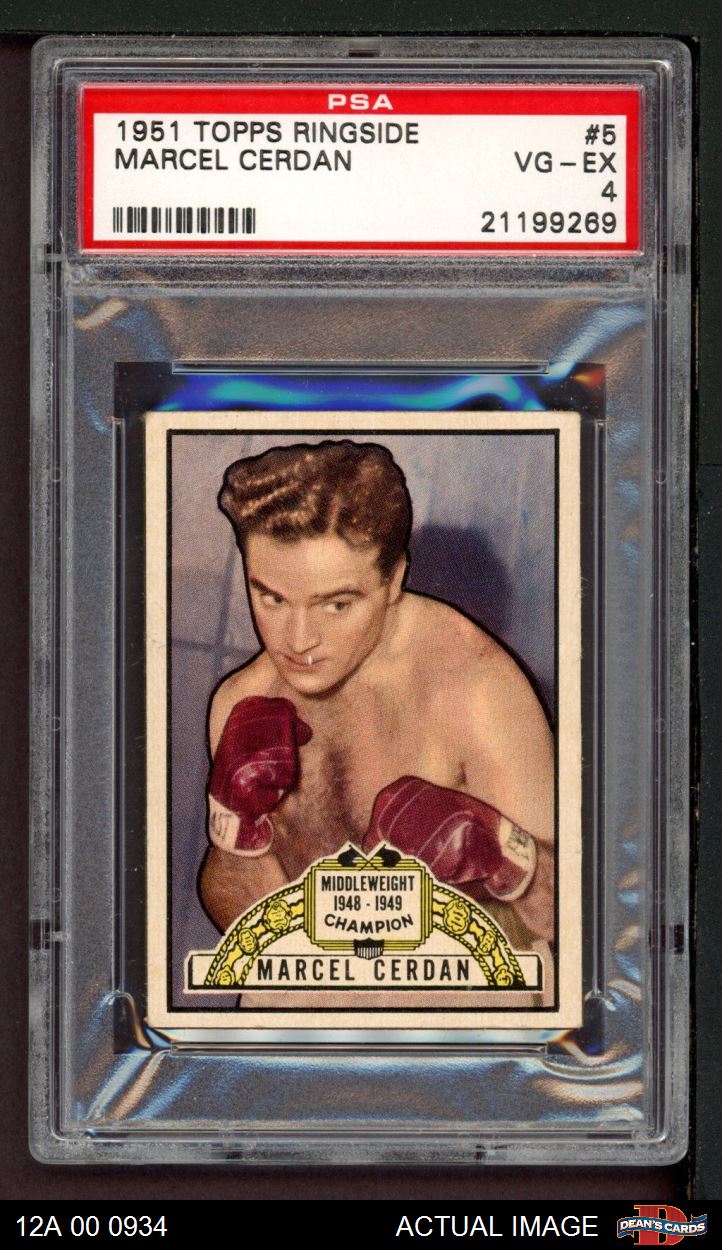 1951 Topps Ringside #5 Marcel Cerdan HOF PSA 4 - VG/EX - Picture 2 of 5