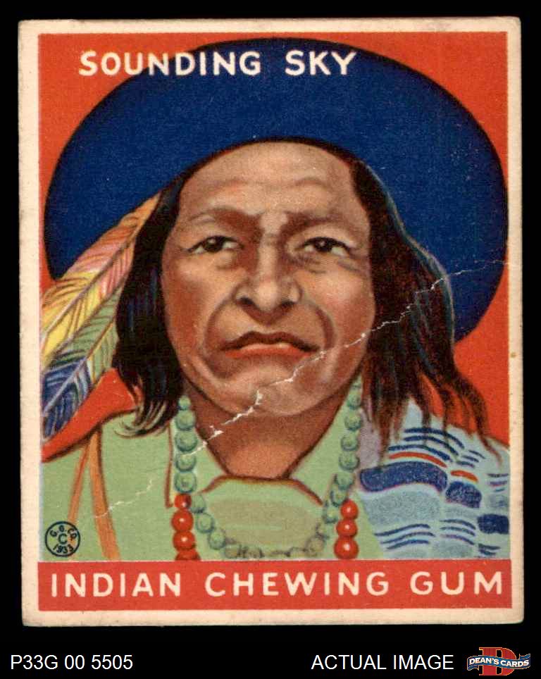 1933 Goudey Indian Gum #107 Sounding Sky  1 - POOR