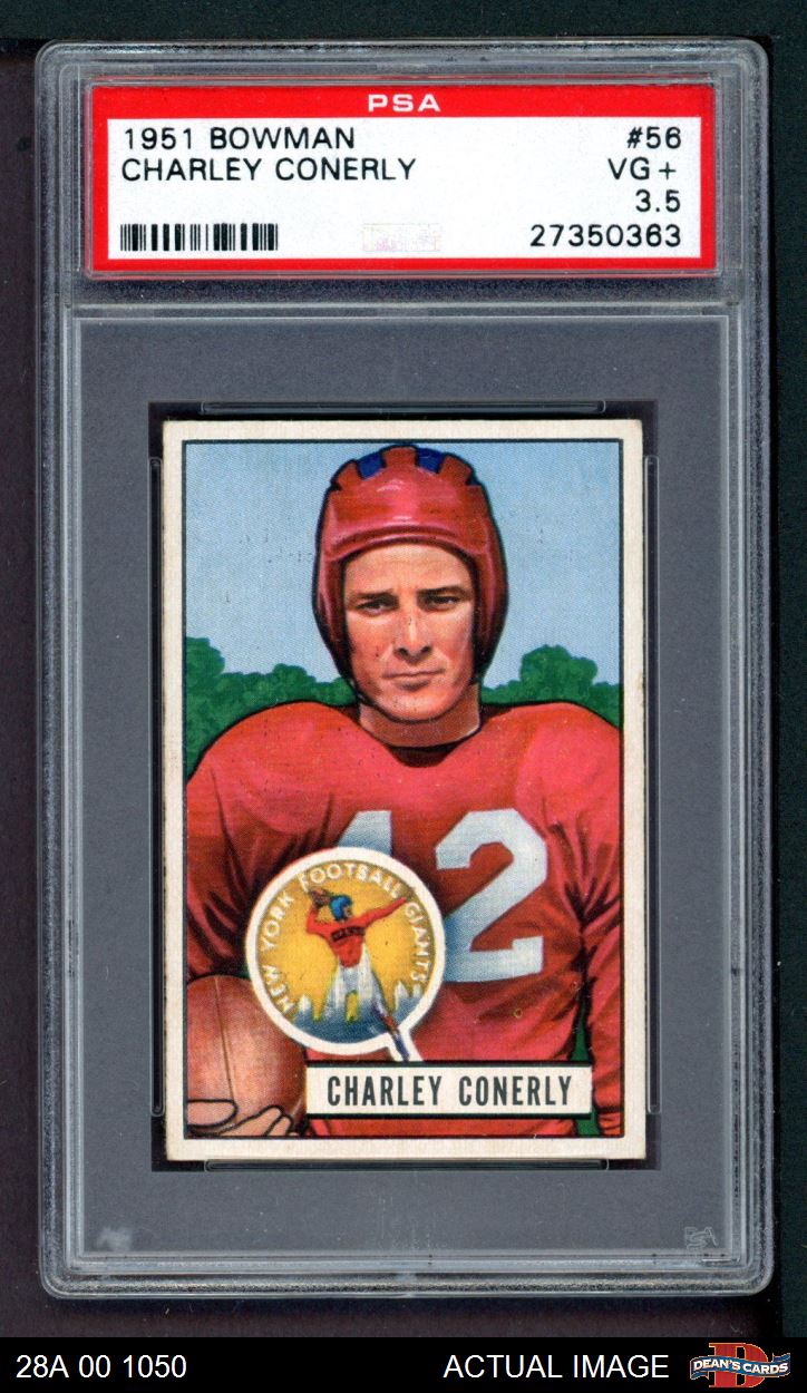 1951 Bowman #56 Charley Conerly Giants-FB Mississippi PSA 3.5 - VG+ - Picture 2 of 3