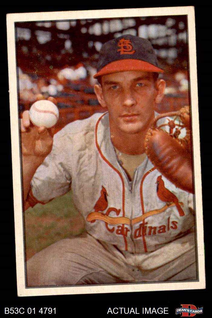 1953 Bowman #53 Del Rice Cardinals 4.5 - VG/EX+ - Picture 2 of 5