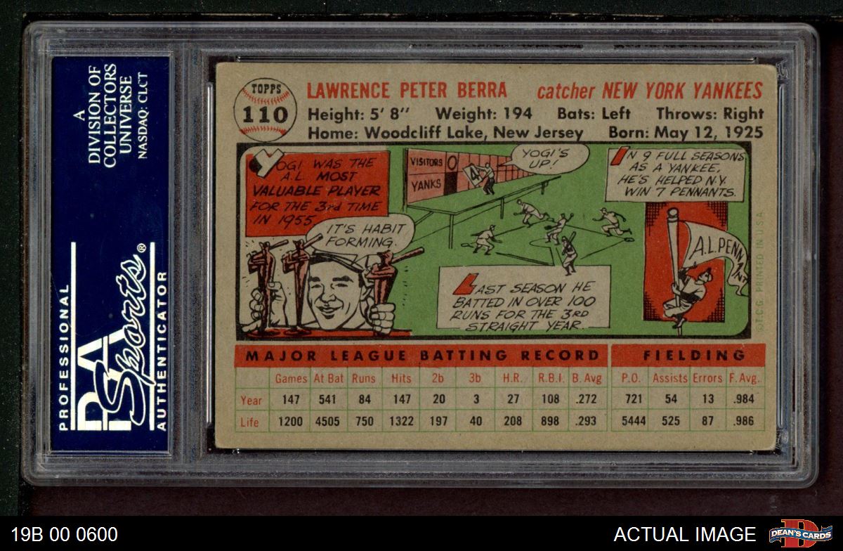 1956 outlet Topps Yogi Berra #110 - Poor