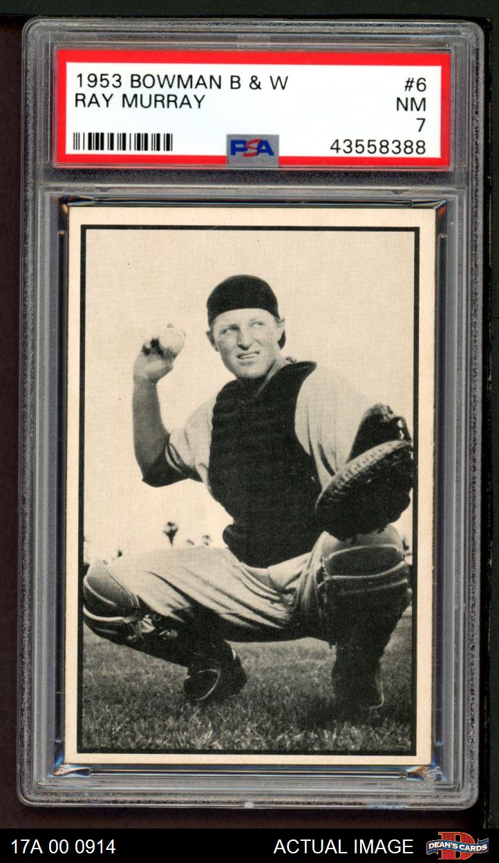 1953 Bowman B&W #6 Ray Murray Athletics PSA 7 - NM - Picture 2 of 3