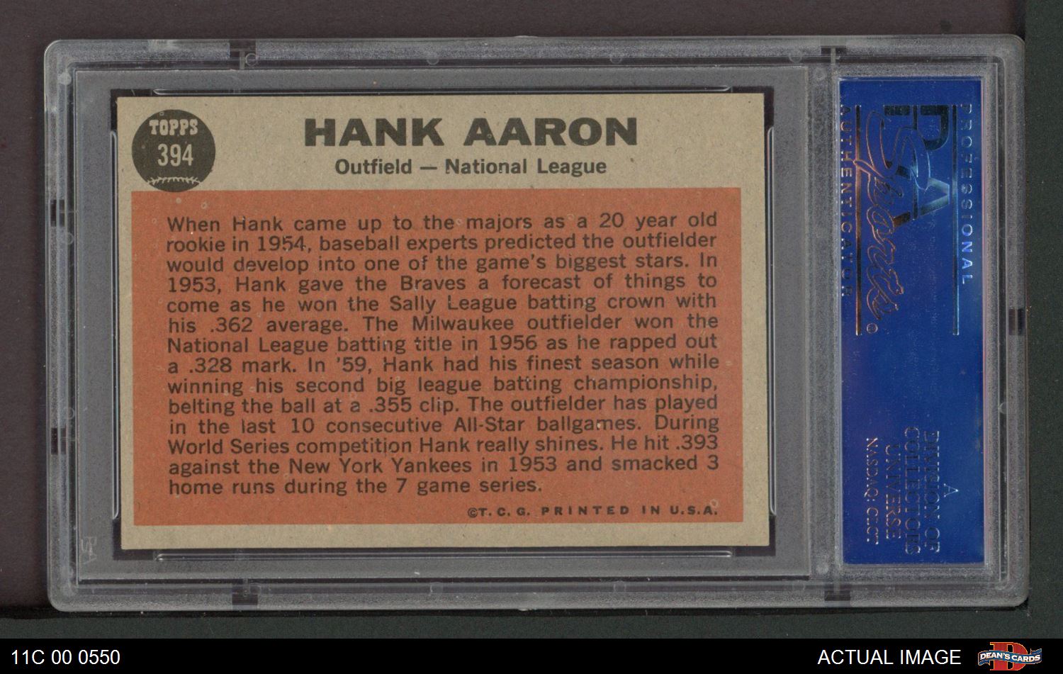 Online Topps 1962 Hank Aaron card