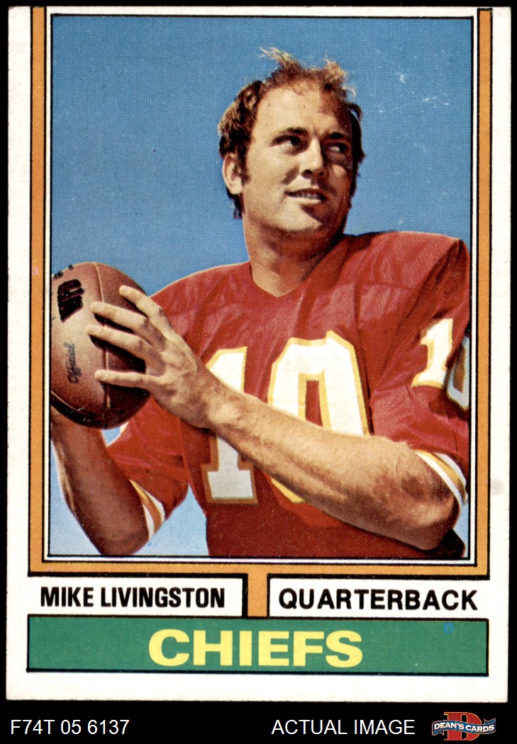 1974 Topps #459 Mike Livingston Chiefs RC SMU 5 - EX