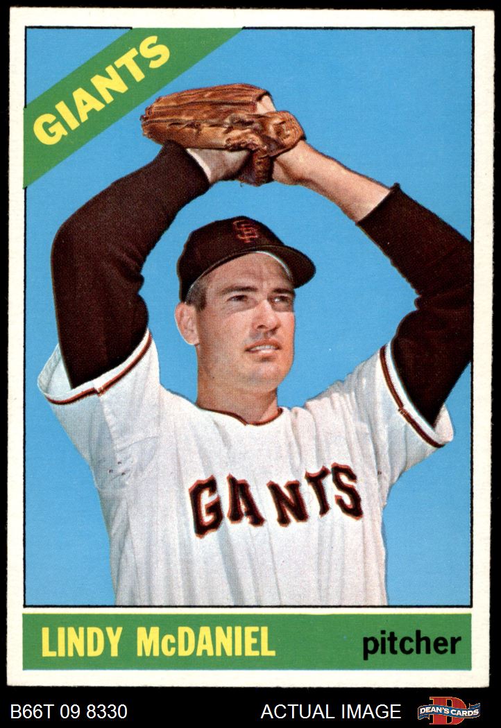 1966 Topps #496 Lindy McDaniel Giants 7 - NM