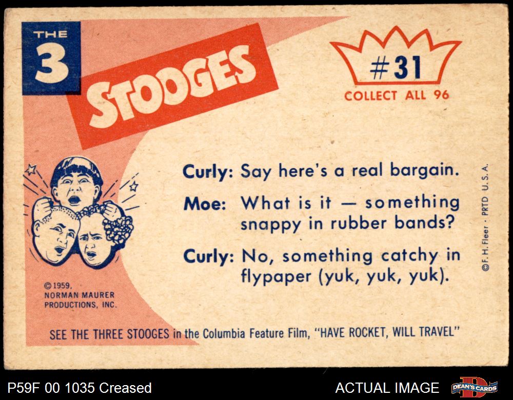 1959 Fleer Three Stooges #31 Bargain Hunters  3 - VG