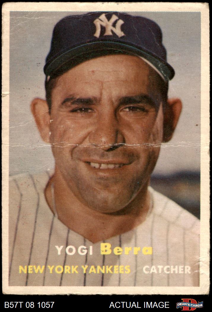 1957 Topps #2 Yogi Berra Yankees HOF 1 - POOR - Picture 2 of 13