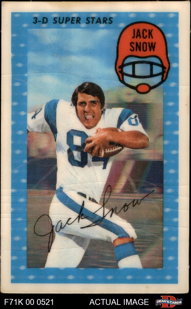 1971 Kellogg's #7 Jack Snow Rams Notre Dame 2 - GOOD - Picture 2 of 5