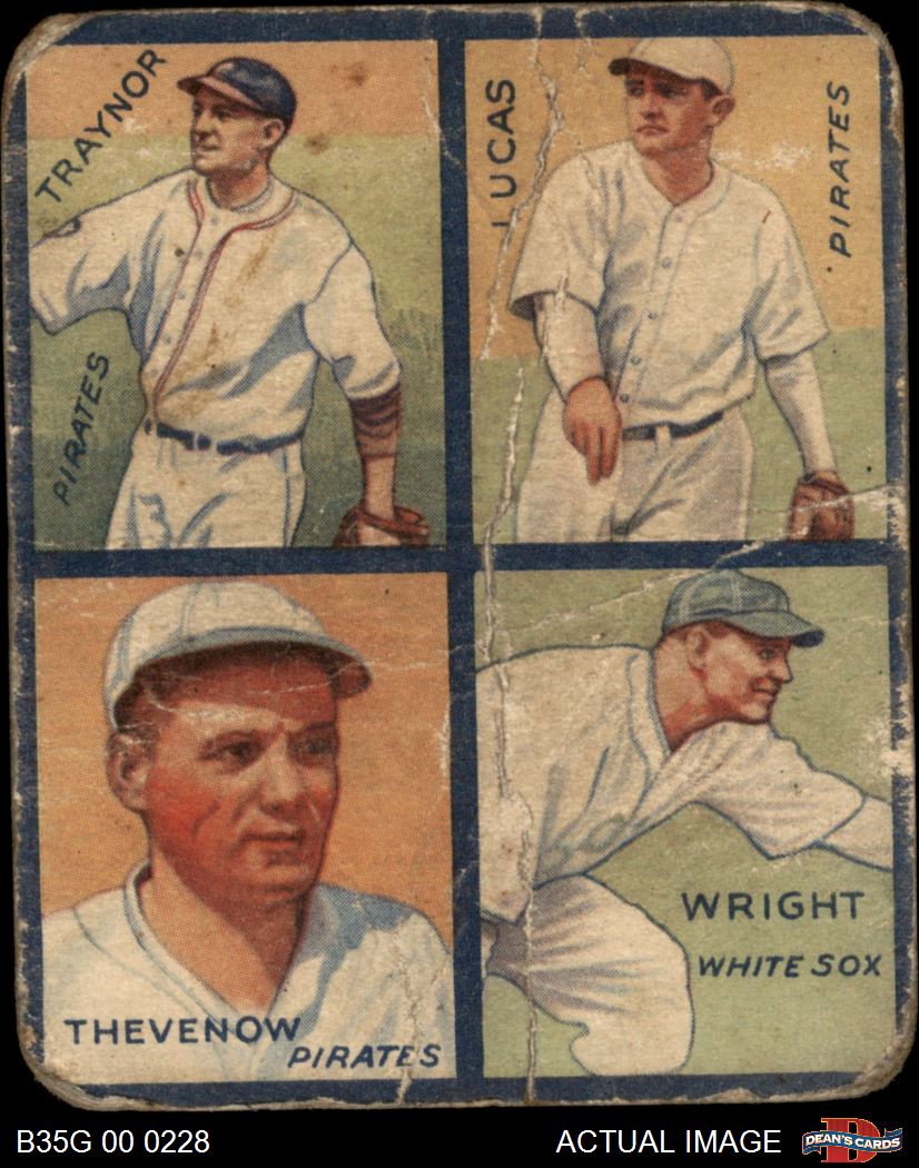 1935 Goudey 4-in-1 Pie Traynor Pirates / White Sox SHORT-PRINT HOF 1.5 - FAIR - Picture 2 of 3