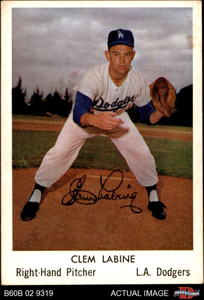 1960 Bell Brand Dodgers #6 Clem Labine SHORT-PRINT 4 - VG/EX - Picture 2 of 3