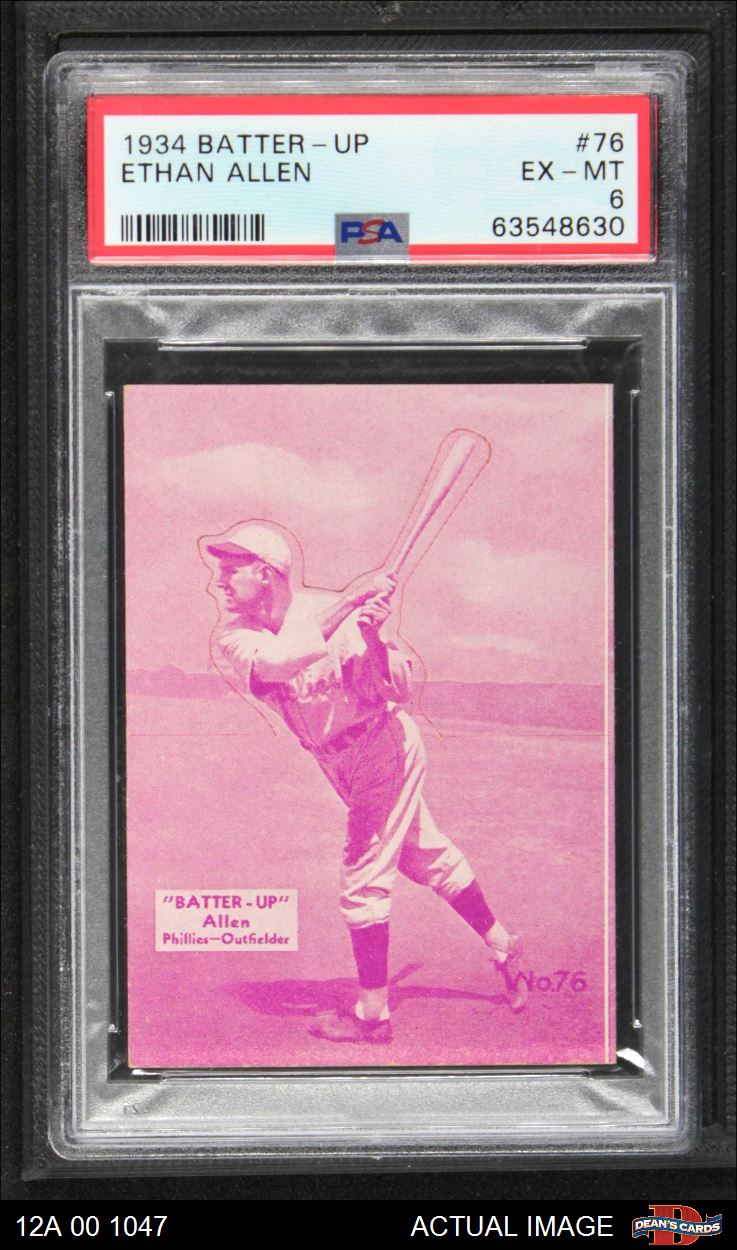 1934 Batter Up #76 Ethan Allen PSA 6 - EX/MT - Picture 2 of 3