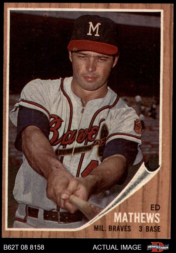 1962 Topps #30 Eddie Mathews Braves HOF 5 - EX