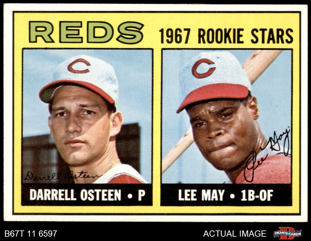1967 Topps #222 Lee May / Darrell Osteen Reds RCs RC 7.5 - NM+ - Picture 2 of 5