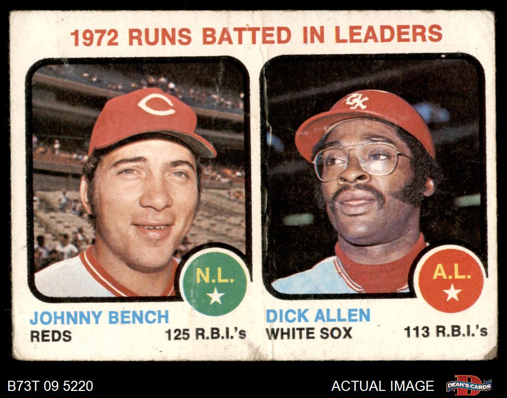 1973 Topps #63 Johnny Bench RBI Leaders Reds / White Sox HALL-OF-FAME AUTHENTIC