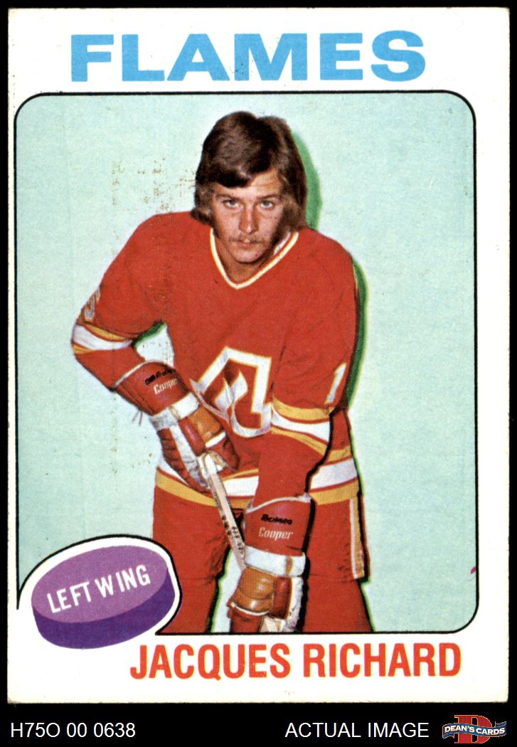 1975 O-Pee-Chee NHL #117 Jacques Richard Flames 5 - EX - Picture 2 of 3