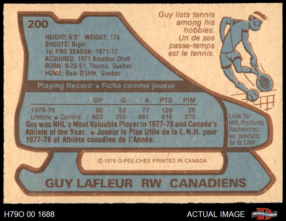 1979 O-Pee-Chee #200 Guy Lafleur Canadiens HOF 8 - NM/MT