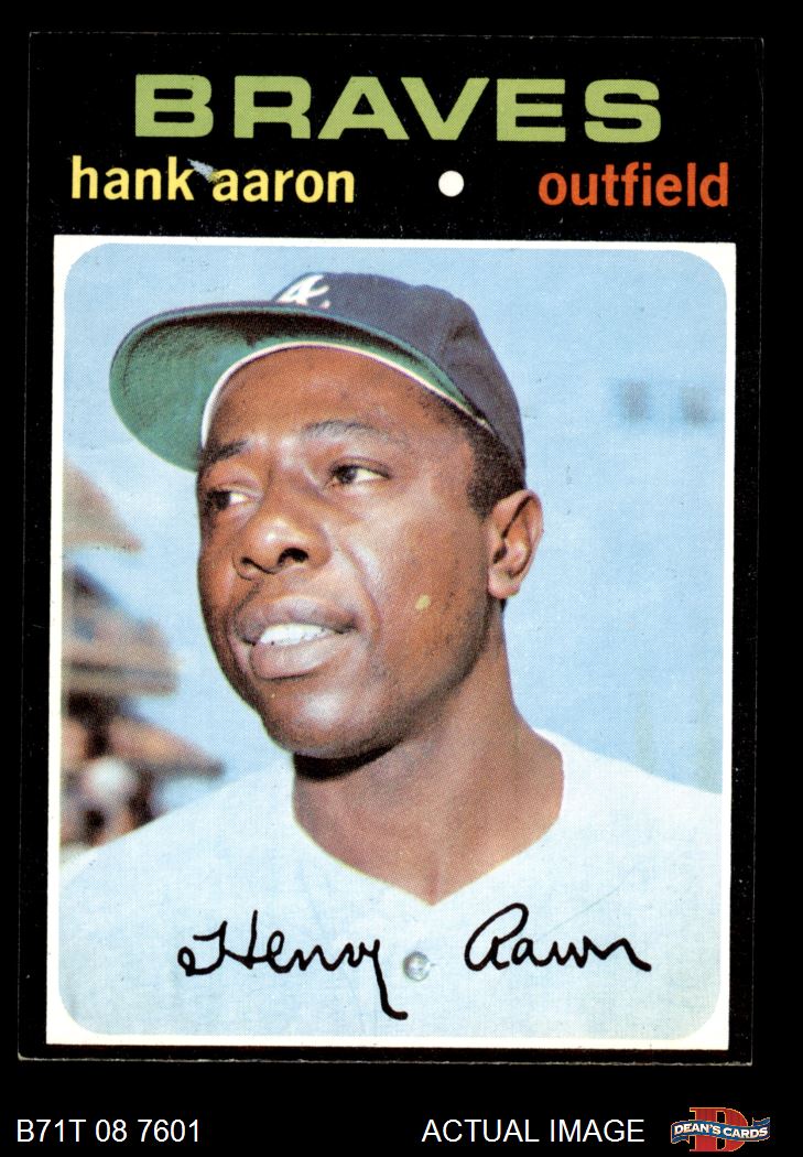 Topps 1971 Hank Aaron card number orders 400