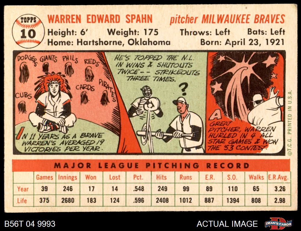 Warren Spahn offers 1956