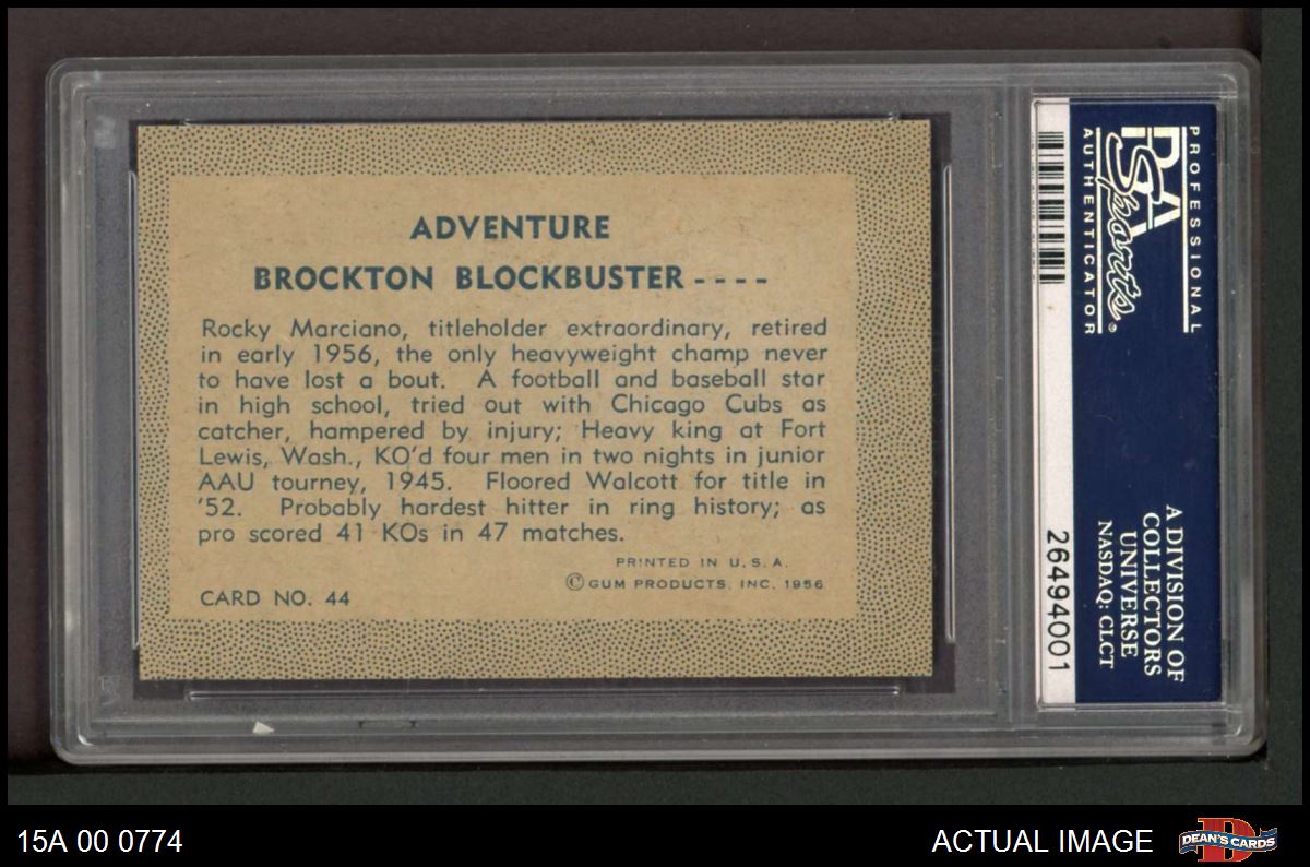 1956 Adventure Set discount # 44 Rocky Marciano Brockton Blockbuster PSA 8 #boxing #49-0